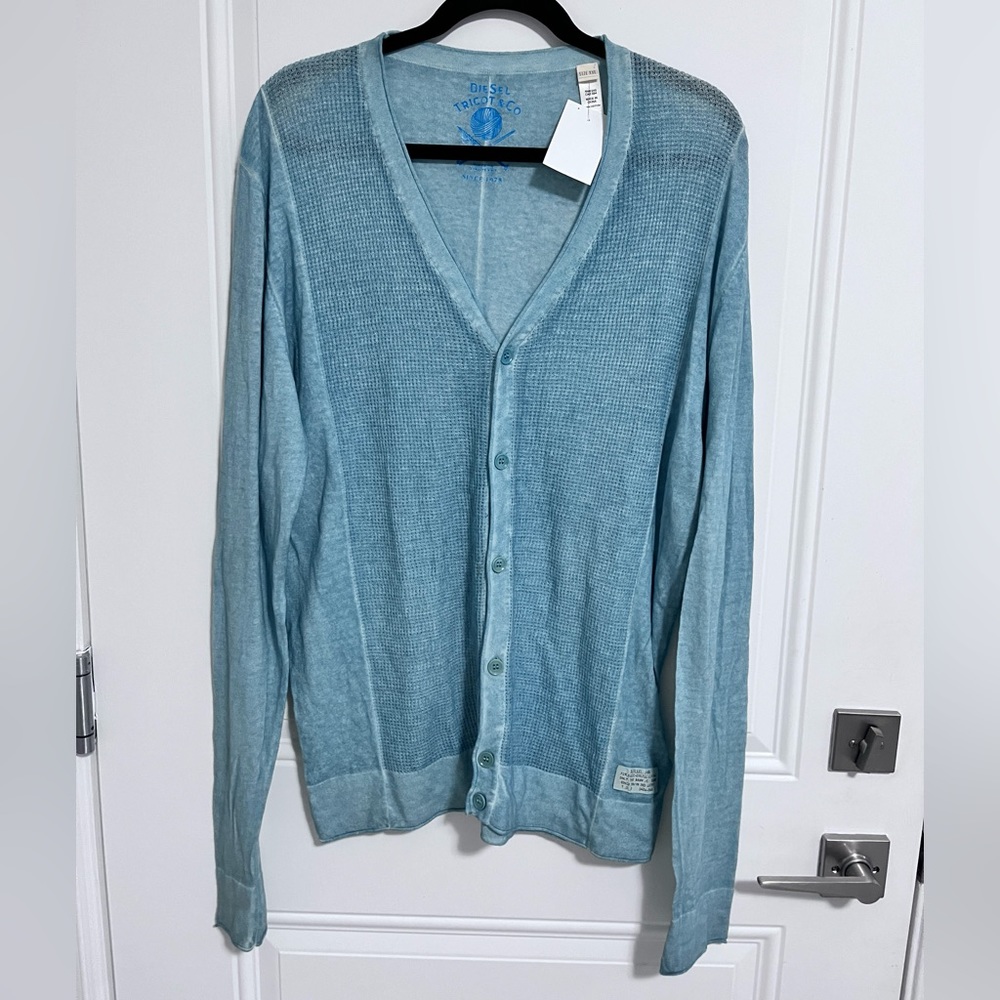 Diesel Men’s K-Bin Lightweight V Neck Cardigan for Summer - Size XXL